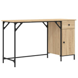 Vidaxl bureau 131x48x75 cm bewerkt hout sonoma eikenkleurig
