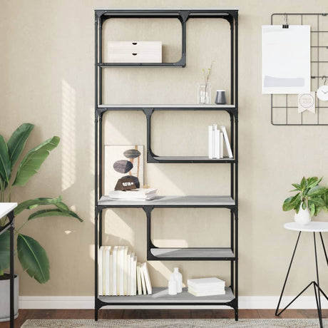 Vidaxl boekenkast 81x36x176 cm bewerkt hout grijs sonoma eikenkleurig