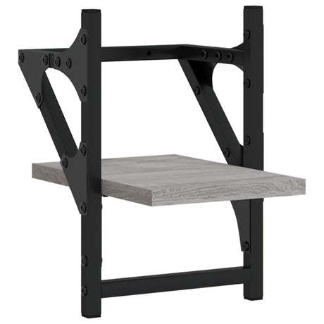 Vidaxl wandschappen met stangen 2 st 20x25x30 cm grijs sonoma eiken