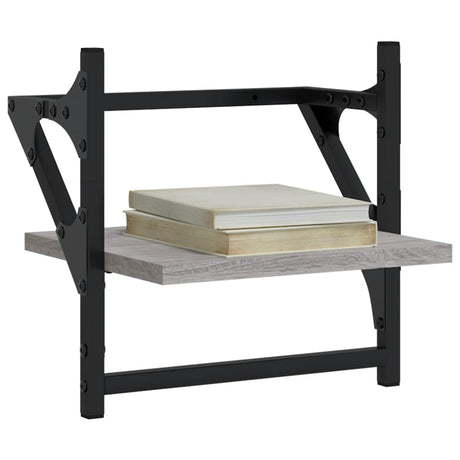 Vidaxl wandschappen met stangen 2 st 30x25x30 cm grijs sonoma eiken