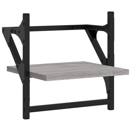 Vidaxl wandschappen met stangen 2 st 30x25x30 cm grijs sonoma eiken