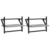 Vidaxl wandschappen met stangen 2 st 40x25x30 cm grijs sonoma eiken