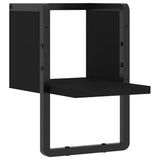 Vidaxl wandschap met stang 20x25x30 cm zwart