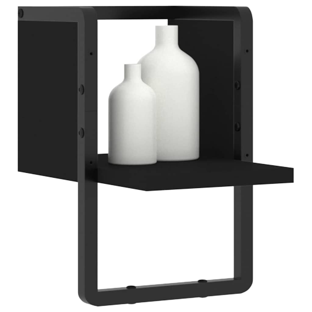 Vidaxl wandschap met stang 20x25x30 cm zwart