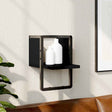Vidaxl wandschap met stang 20x25x30 cm zwart