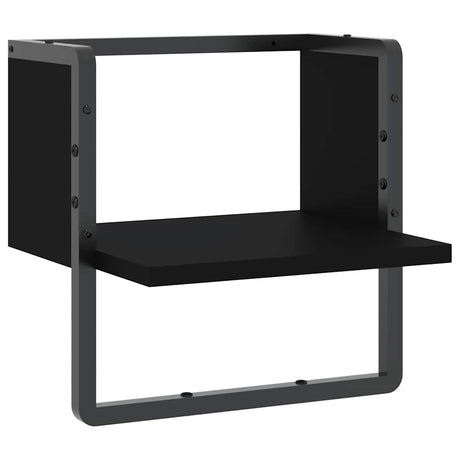 Vidaxl wandschap met stang 30x25x30 cm zwart