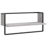 Vidaxl wandschap met stang 65x25x30 cm grijs sonoma eikenkleurig