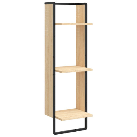 Vidaxl wandrek 3-laags 30x25x100 cm bewerkt hout sonoma eikenkleurig