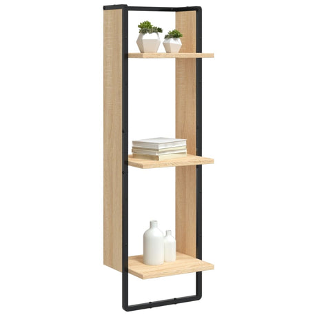 Vidaxl wandrek 3-laags 30x25x100 cm bewerkt hout sonoma eikenkleurig