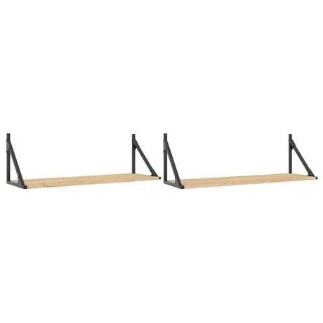Vidaxl wandplanken 2 st sonoma eiken 80x25x25,5 cm bewerkt hout