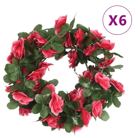 Vidaxl bloemenslingers 6 st 250 cm lente rozerood