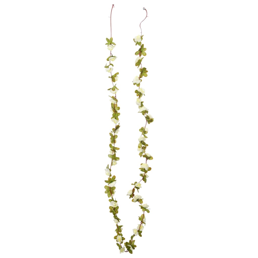 Vidaxl Garlands de Noël avec des fleurs 6 st 250 cm blanc