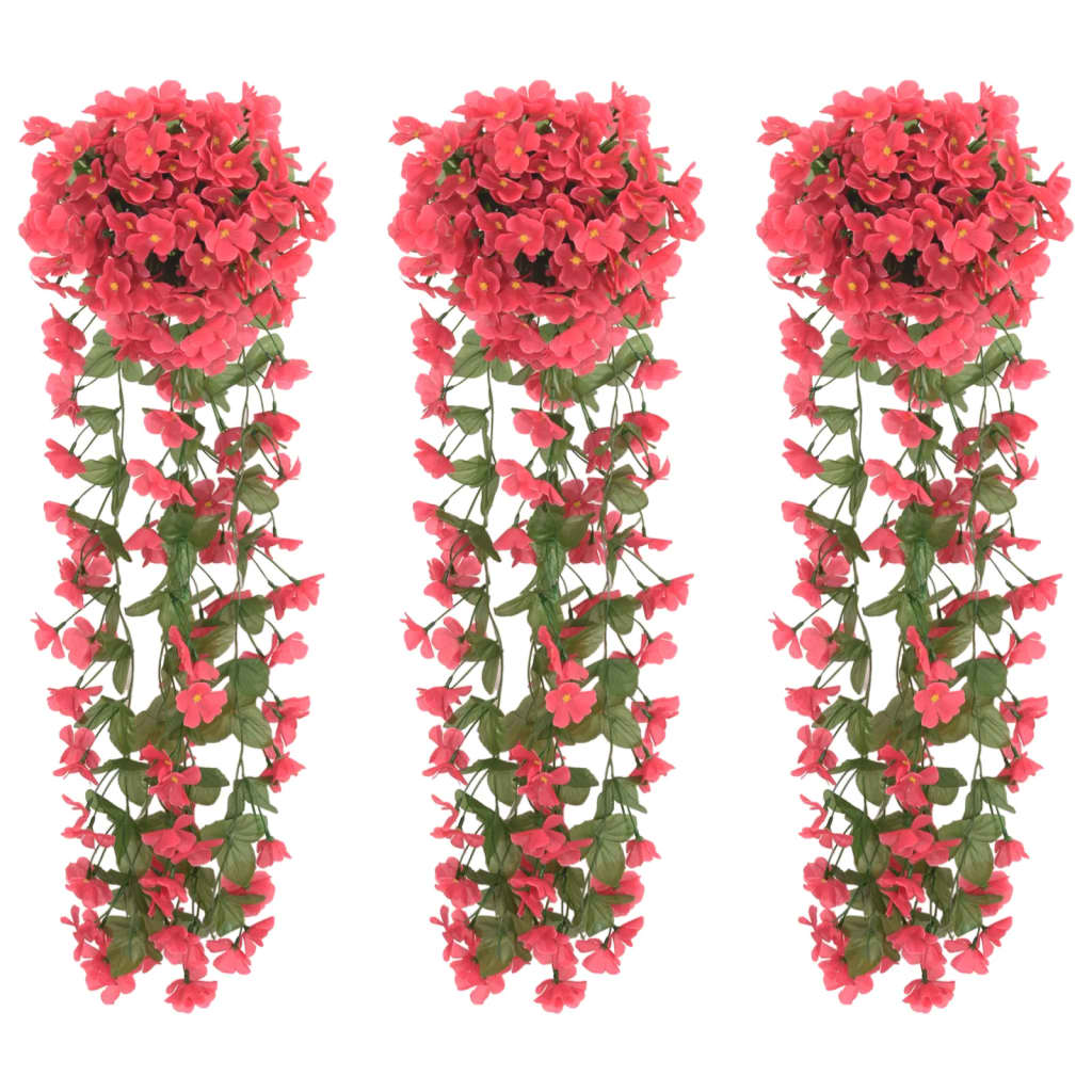 Vidaxl Christmas Garlands With Flowers 3 St 85 cm rosé