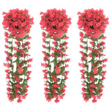 Vidaxl Christmas Garlands With Flowers 3 St 85 cm rosé