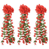 Vidaxl bloemenslingers 3 st 85 cm rood