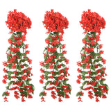 Vidaxl Guierras navideñas con flores 3 st 85 cm rojo