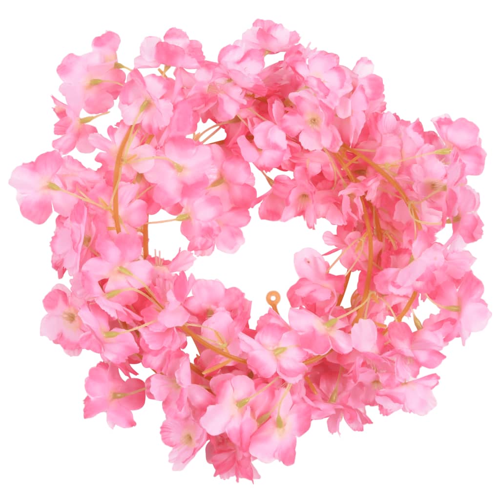 Vidaxl Garlands natalizie con fiori 6 St 180 cm Pink scuro