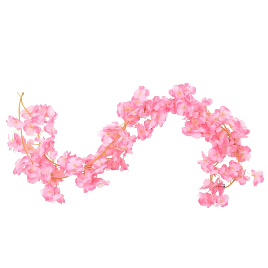 Vidaxl Garlands natalizie con fiori 6 St 180 cm Pink scuro