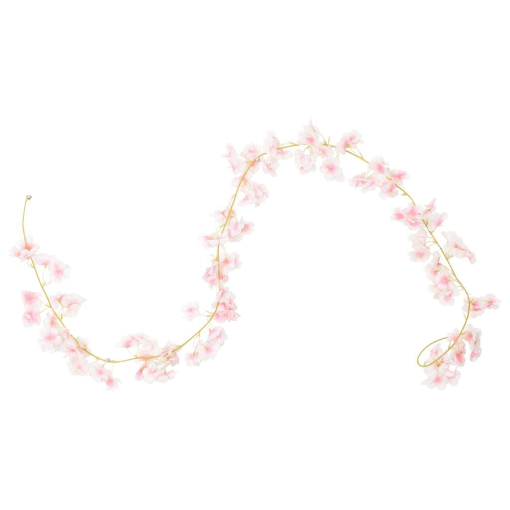 Vidaxl Christmas garlands with flowers 6 st 180 cm light pink