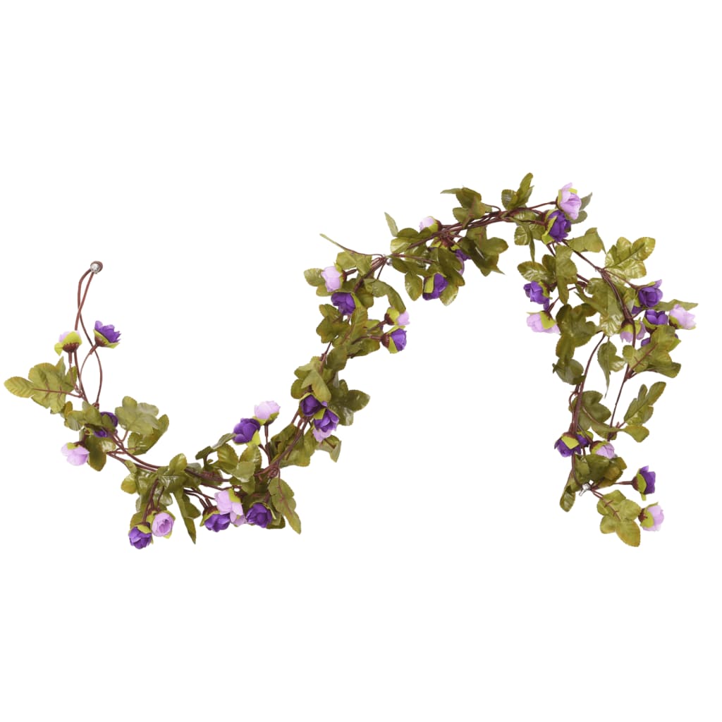 Vidaxl Garlands de Noël avec des fleurs 6 st 215 cm clair violet