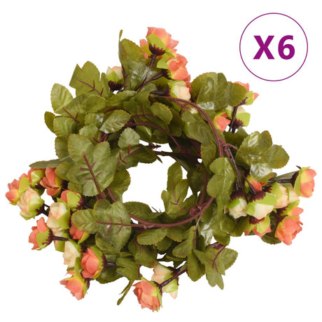 Vidaxl bloemenslingers 6 st 215 cm zonsopgang rood