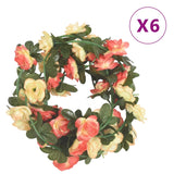 Vidaxl Garlands natalizi con fiori 6 St 240 cm rosé e champagne colorati