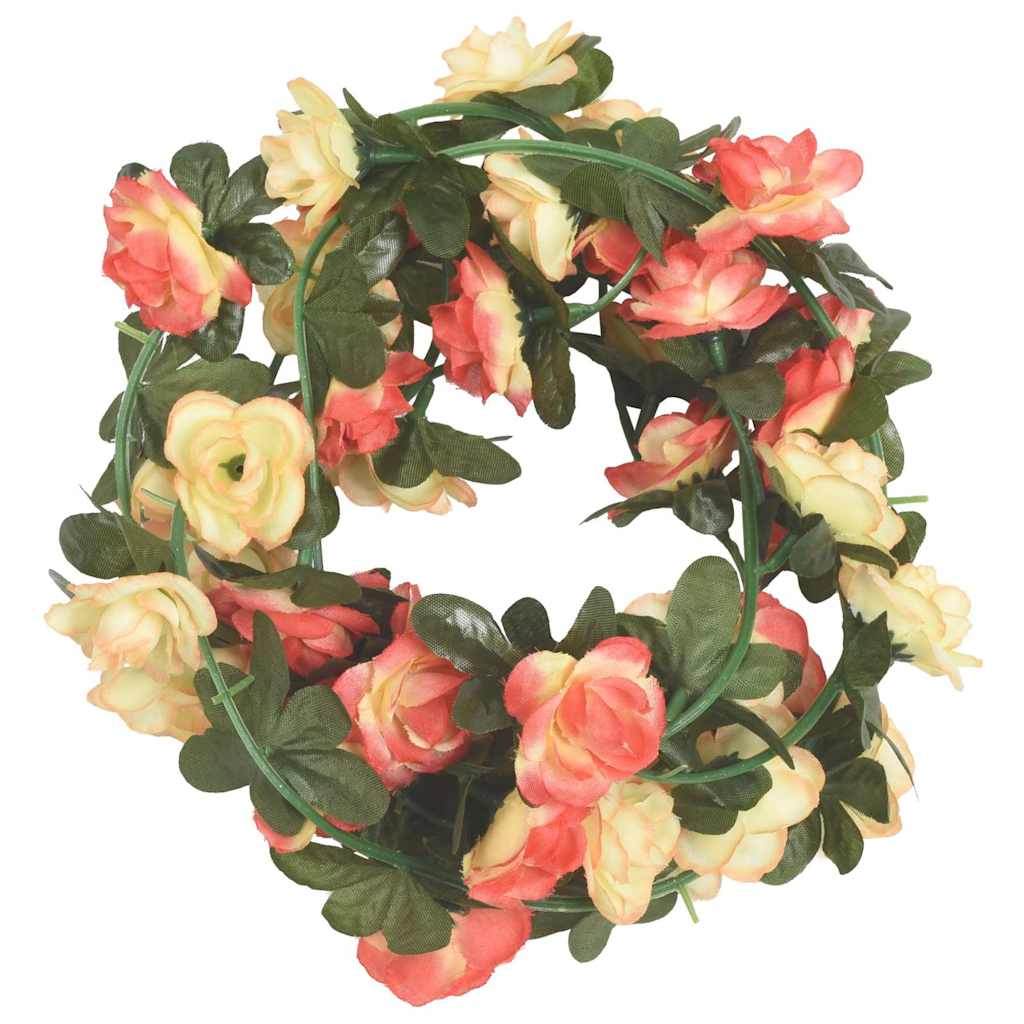 Vidaxl Garlands natalizi con fiori 6 St 240 cm rosé e champagne colorati