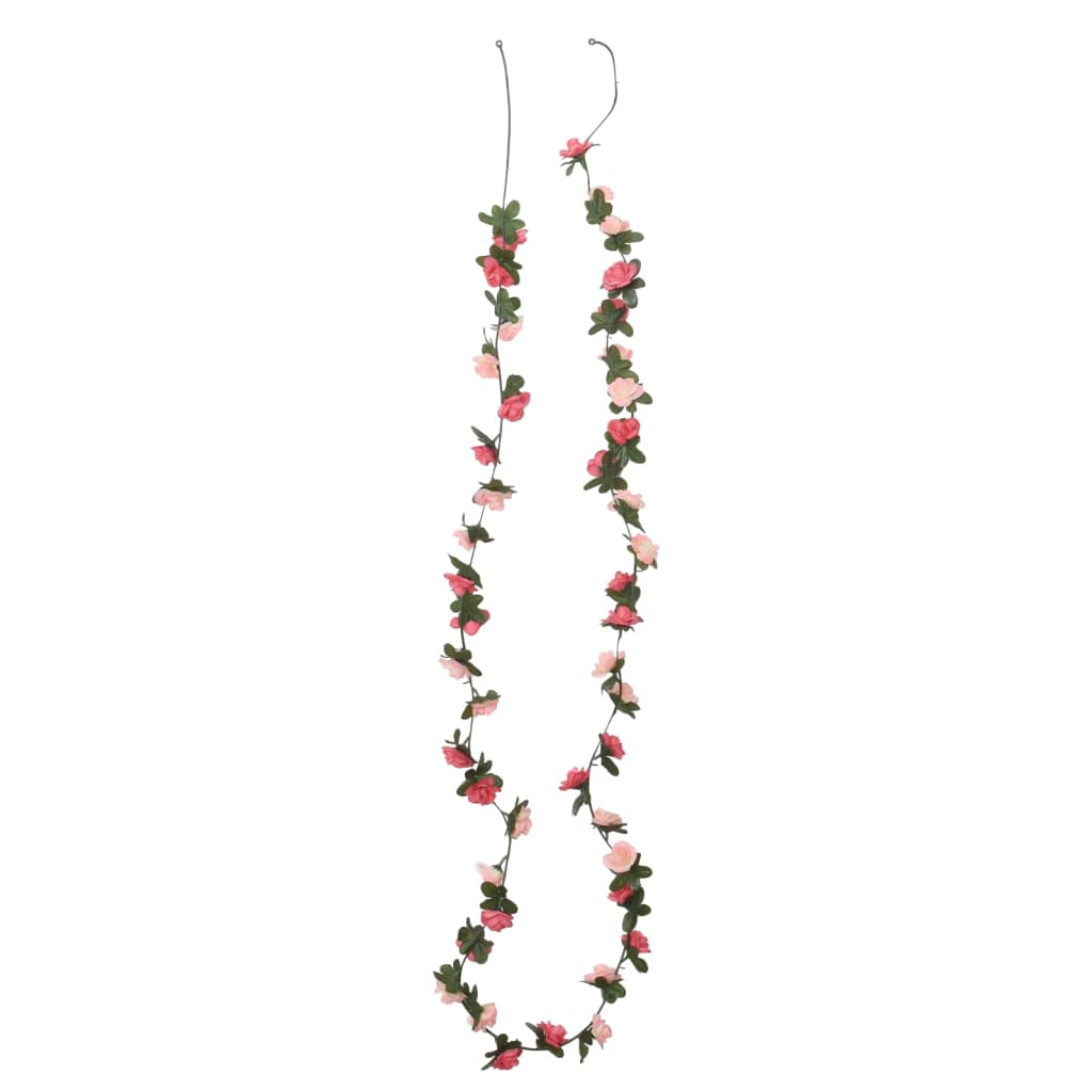 Vidaxl Christmas Garlands z kwiatami 6 St 240 cm róża