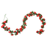 Vidaxl Christmas Garlands med blomster 6 St 240 cm rød