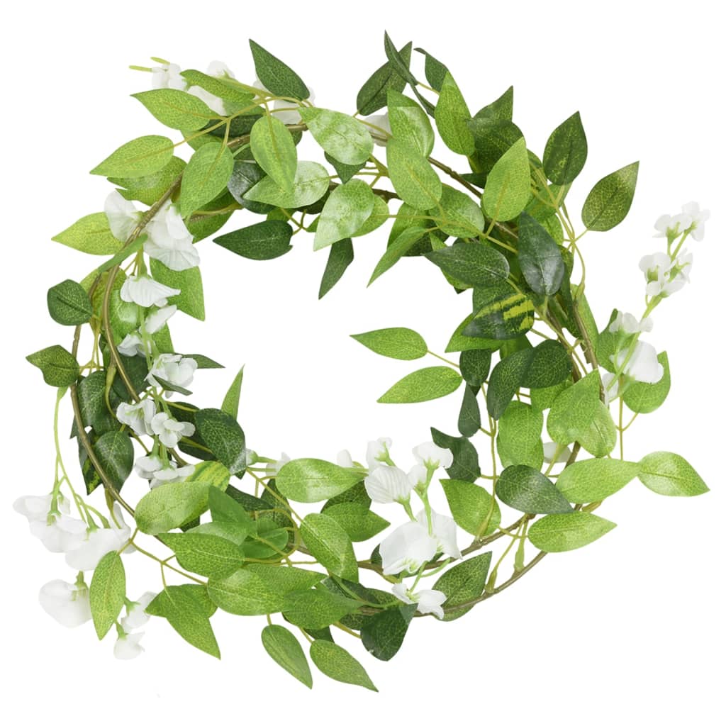 Vidaxl bloemenslingers 6 st 200 cm wit