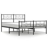 Vidaxl bedframe met voetbord zonder matras metaal zwart 160x200 cm