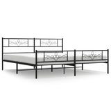 Vidaxl bedframe met voetbord zonder matras metaal zwart 180x200 cm