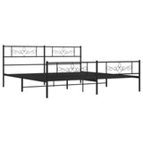 Vidaxl bedframe met hoofd- en voeteneinde metaal zwart 200x200 cm