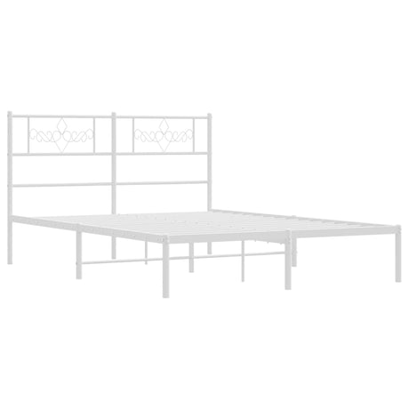 Vidaxl bedframe met hoofdbord metaal wit 120x190 cm