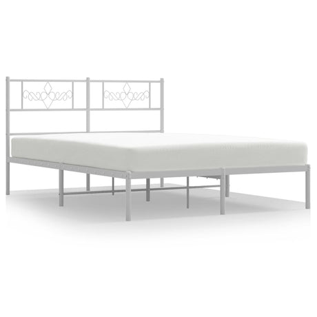 Vidaxl bedframe met hoofdbord metaal wit 120x200 cm