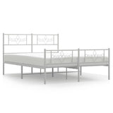 Vidaxl bedframe met hoofd- en voeteneinde metaal wit 120x200 cm