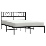 Vidaxl bedframe met hoofdbord metaal zwart 160x200 cm