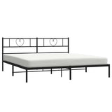 Vidaxl bedframe met hoofdbord metaal zwart 180x200 cm