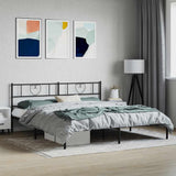 Vidaxl bedframe met hoofdbord metaal zwart 180x200 cm