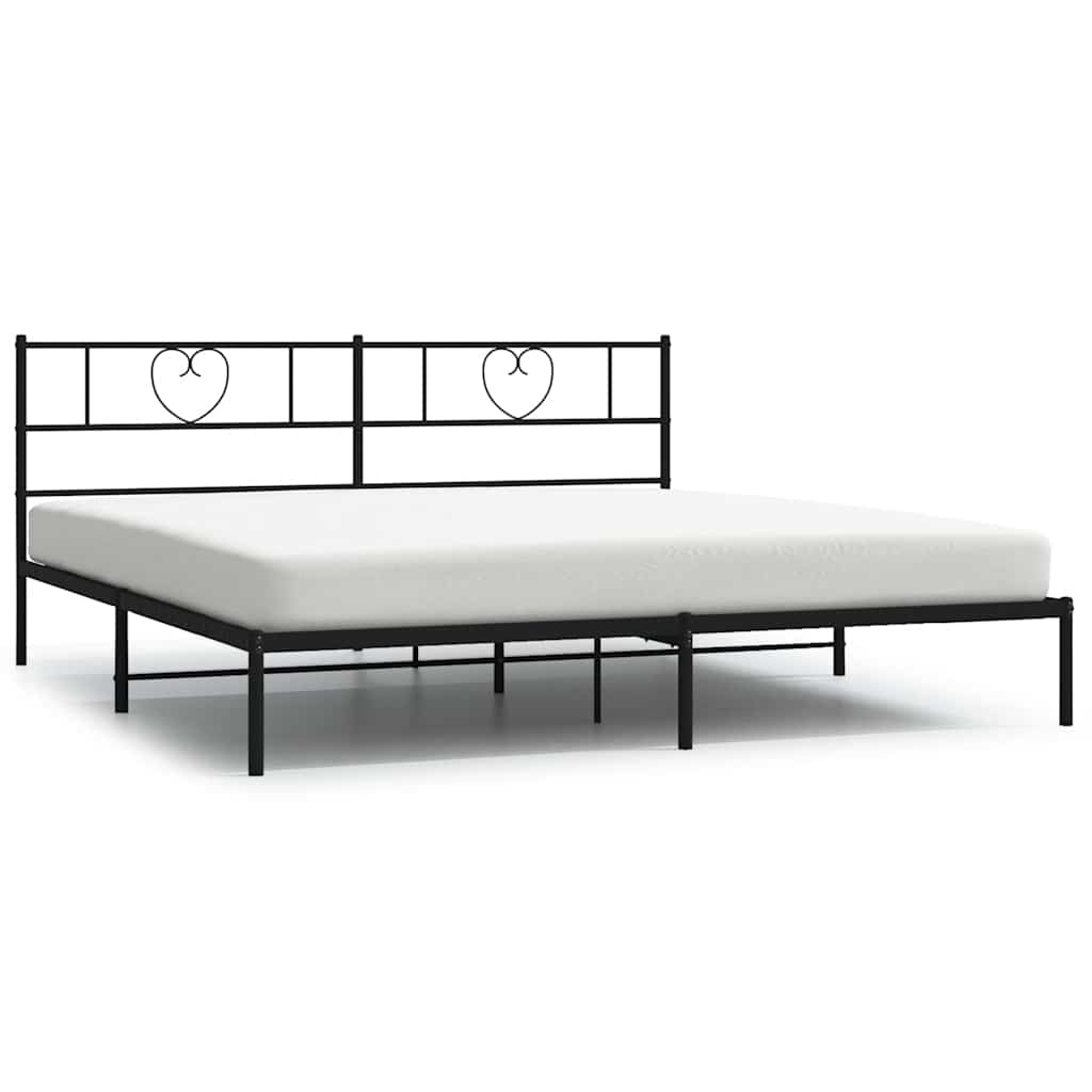 Vidaxl bedframe met hoofdbord metaal zwart 183x213 cm