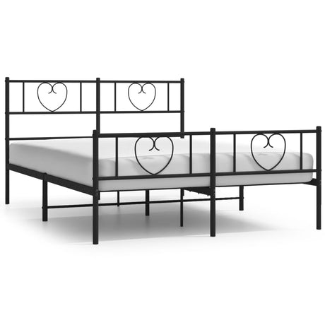 Vidaxl bedframe met voetbord zonder matras metaal zwart 160x200 cm