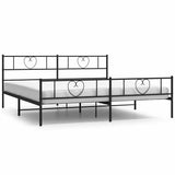 Vidaxl bedframe met hoofd- en voeteneinde metaal zwart 193x203 cm