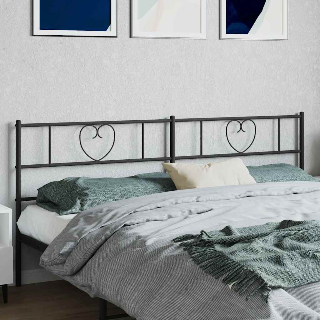 Vidaxl vervangend hoofdbord 200 cm metaal zwart
