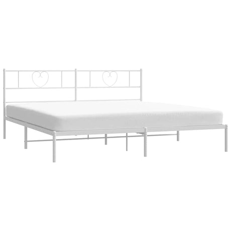 Vidaxl bedframe met hoofdbord metaal wit 180x200 cm