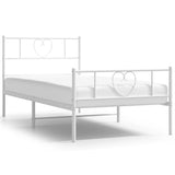 Vidaxl bedframe met hoofd- en voeteneinde metaal wit 107x203 cm