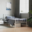 Vidaxl bedframe met hoofd- en voeteneinde metaal wit 107x203 cm