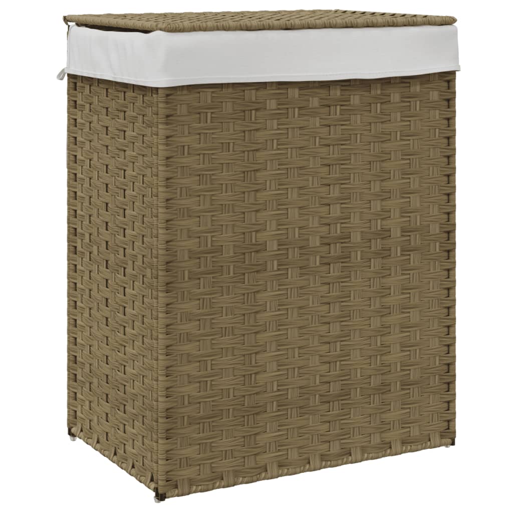 Vidaxl vaskeri kurv med låg 46x33x60 cm poly rattan