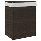 Vidaxl vaskeri kurv med låg 46x33x60 cm poly rattan mørkebrun