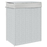 Vidaxl wasmand met deksel 46x33x60 cm poly rattan wit