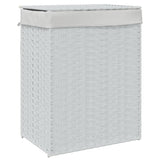 Canasta de lavandería Vidaxl con tapa 46x33x60 cm Poly Rattan Blanco